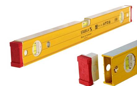 There are two piece of leveling ruler with several pieces of spirit level vials.